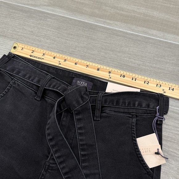 NYDJ Marilyn Mid-Rise Straight Jeans w/ Trouser Detail in Glenbrook Dark Gray - Picture 11 of 16